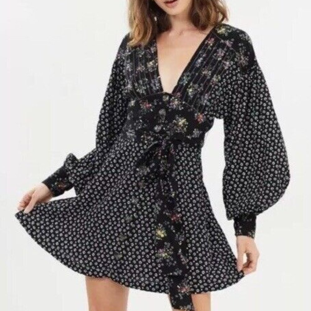 New Free People Wonderland Floral Printed Mini Dress Size XS